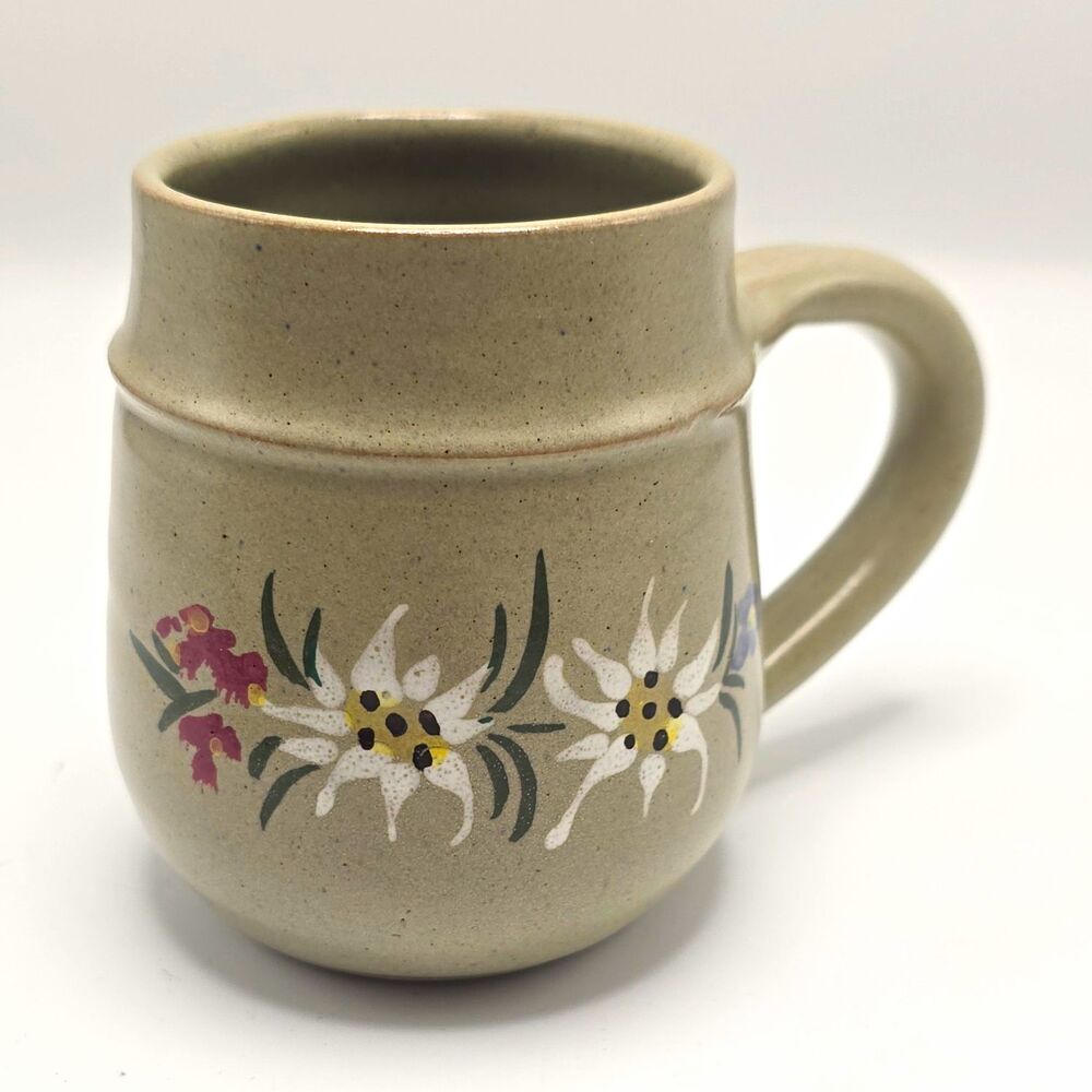 Vintage Resch Keramik Austria Pottery Edelweiss Coffee Mug Maria Studio Art